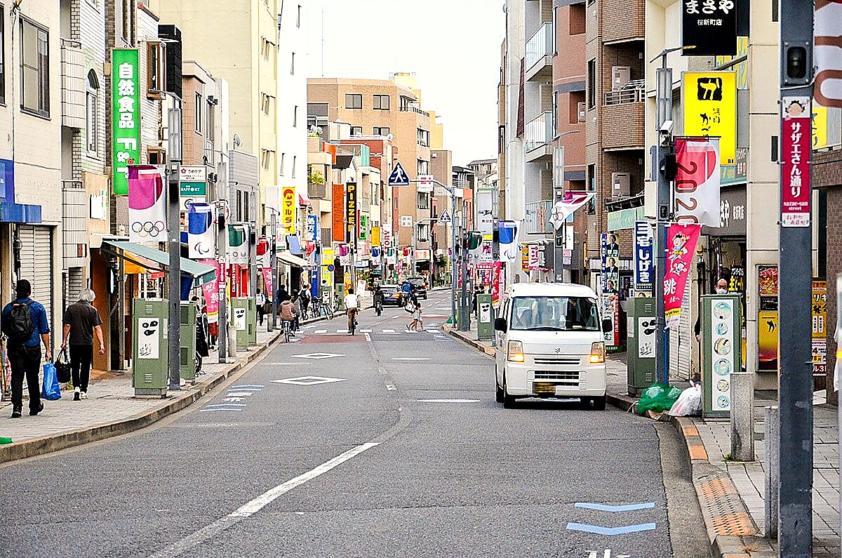 桜新町周辺の商店街